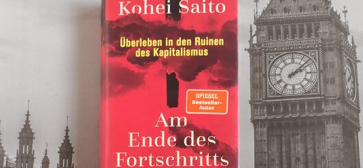 Kohei Saito - Am Ende des Fortschritts, Hintergrund Big Ben (Fotomontage)